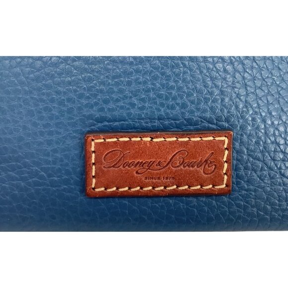 Dooney & Bourke Blue Leather Zip Pouch With ID Window - Picture 2 of 6
